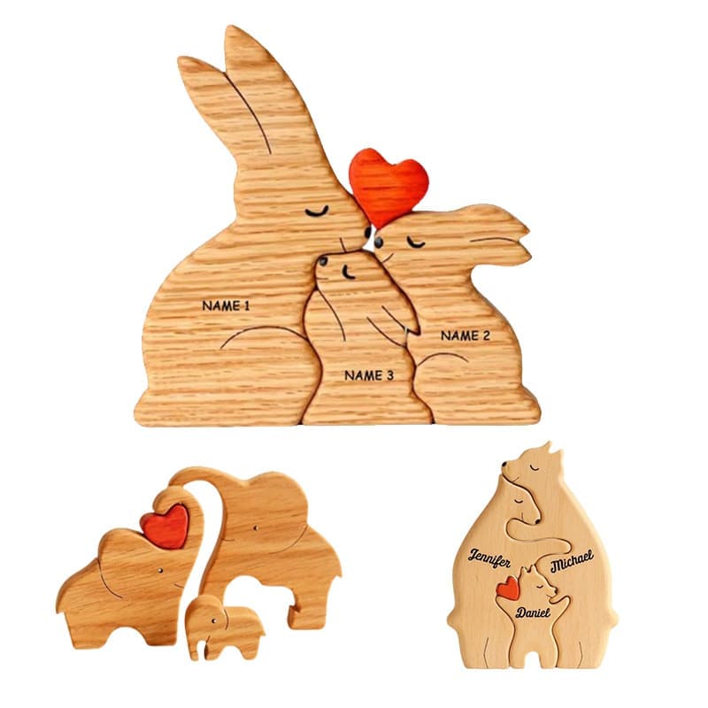 wooden family puzzle